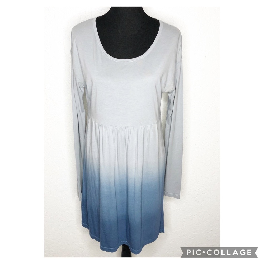 Peruvian‎ Connection gray blue ombre long sleeve knit dress size Small
